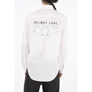 HELMUT LANG Men’s Spread Collar Shirt Monogram Back Patch Size M